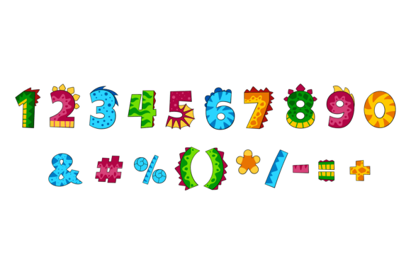 Cartoon Numbers in Dino Style: Playful Graphics for Editorial and Web Illustrations