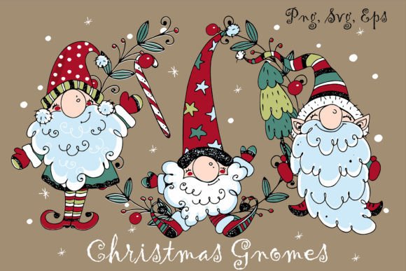 Christmas Nordic Gnomes PNG SVG Graphics Review