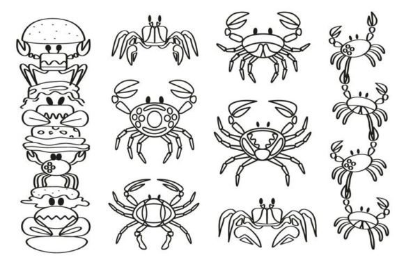 Crab Illustration Graphics for Crafters: Cute, Clean, and Versatile