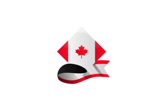Geometric Flag Canada with Ribbon Decor: A Designer’s Take on Practical Branding Graphics