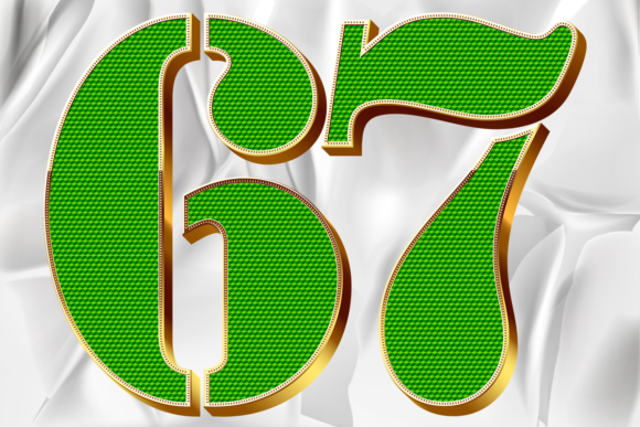 Green Numbers Golden Texture Graphics & Illustrations
