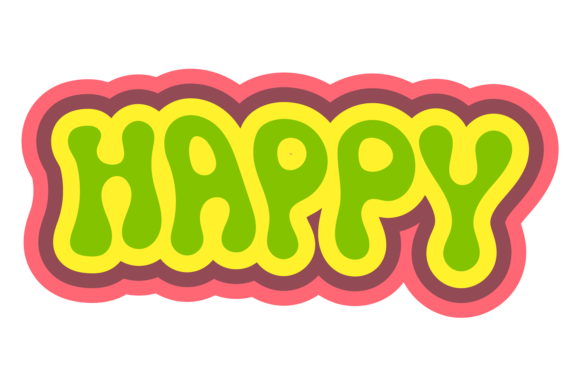 Happy Word Hippie Graphics & Illustrations Review