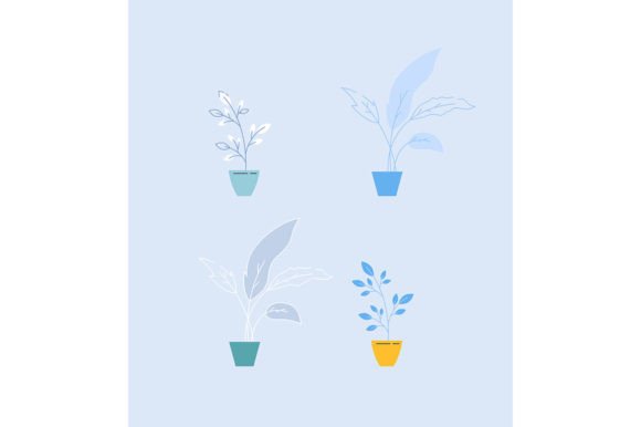 Houseplants SVG Color Illustrations for Local Brand Design