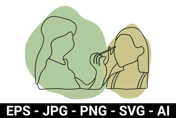 Makeup Artist Line Art for Design Review