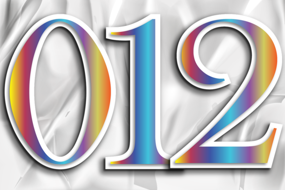 New PNG Numbers Design Color Gradient Graphics