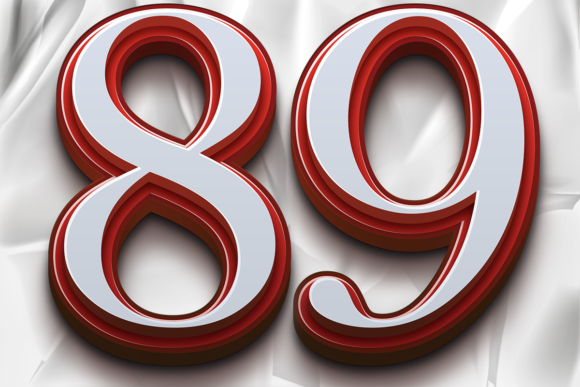 Red Shiny Numbers Design Vector Graphic Review