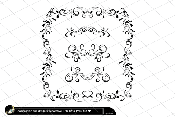 Set of Border Calligraphic and Dividers Graphics Review