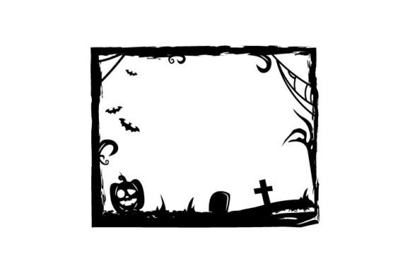 Silhouette Halloween Frame Art Graphics & Illustrations