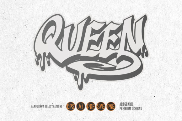 Silhouette Queen Text Lettering Font Graphics & Illustrations